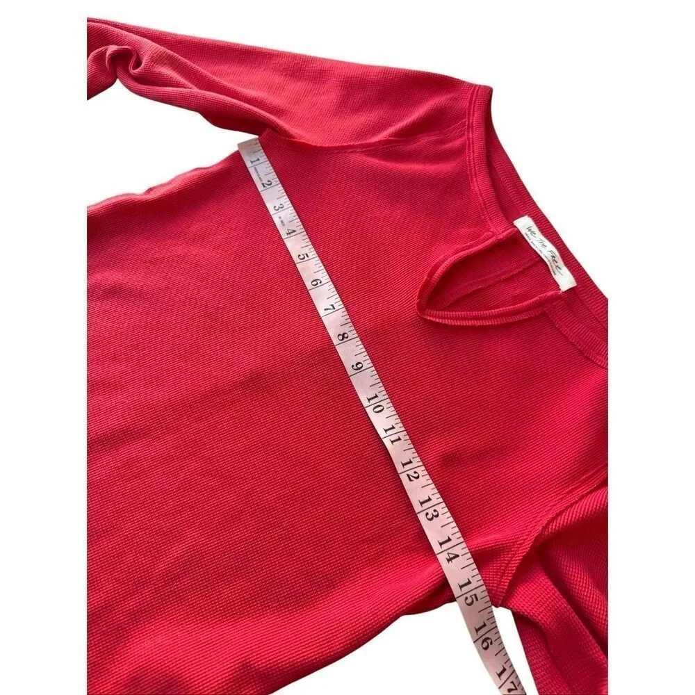 Free People Cozy Craft Cuff Top in Red Combo